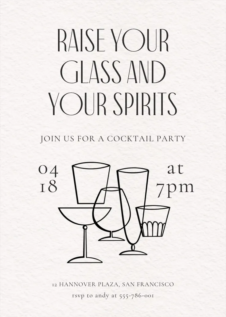 Liquid luxe - cocktail party invitation